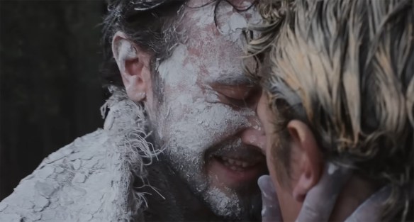 William embraces the actor playing Hamlet.