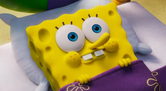 SpongeBob in bed. 
