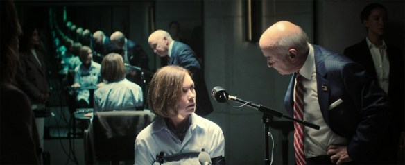 President Henry Baines interrogates Sinatra.