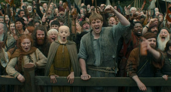 Dunc and Egg cheer at the joust.