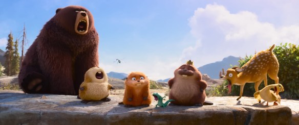 All the animals imitating a sound.