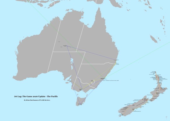 Map of Australia and New Zealand. 