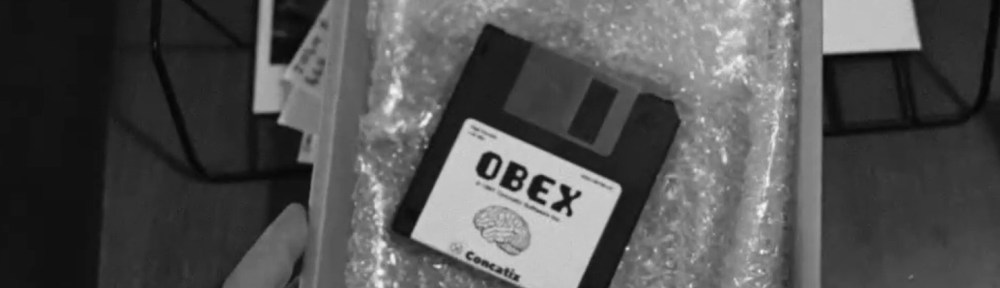 OBEX video game on a floppy disk.