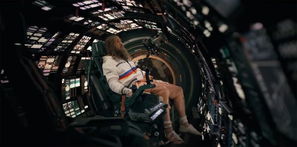 A just awoken Dr Ryland Grace in the cockpit of the Hail Mary.