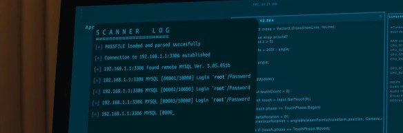 A scanner log on a screen. 