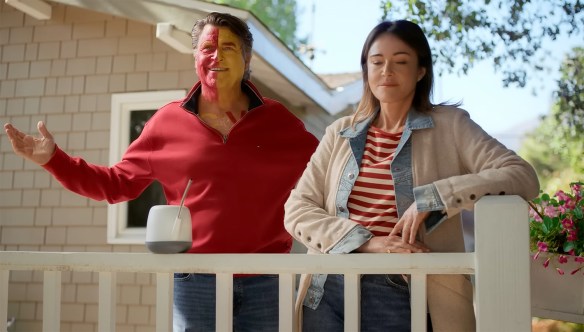 Liz and Derek on the balcony. 