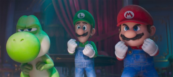 Yoshie, Mario, and Luigi. 