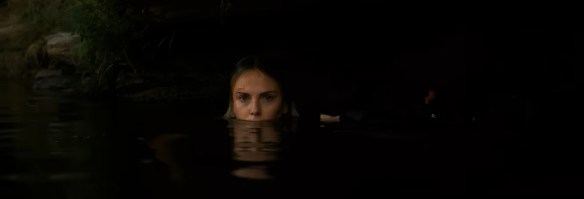 Sasha hiding in the water. 