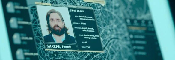 A computer screen with information on Frank Sharpe.