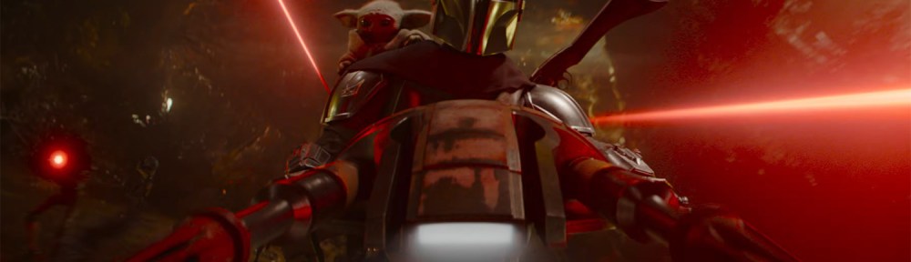 The Mandalorian and Grogu escape from a fire fight.