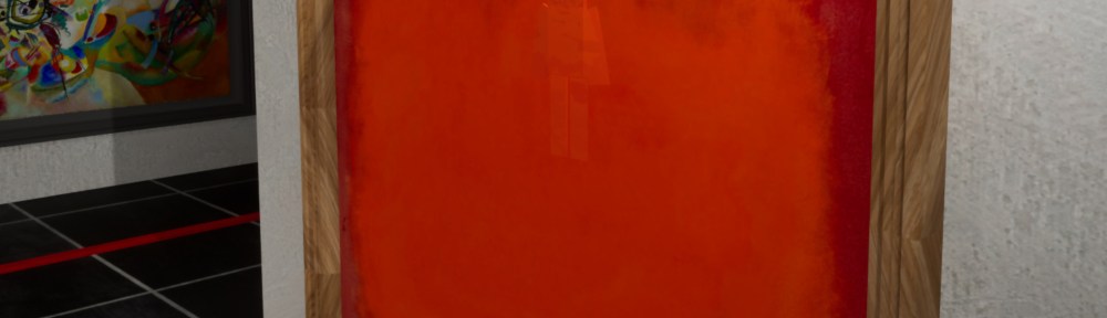 Hidding in a red painting.