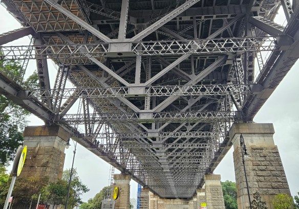 Underneath the Sydney Harbour Bridge. 