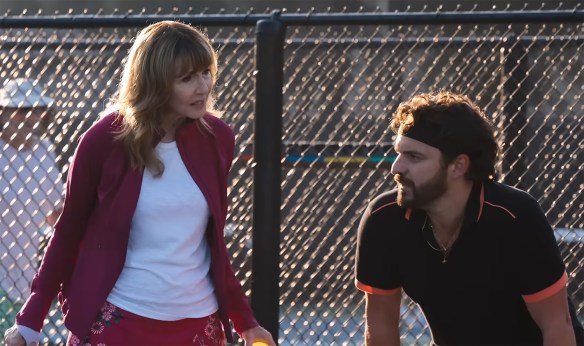 Candace berates Dusty on the pickleball court.