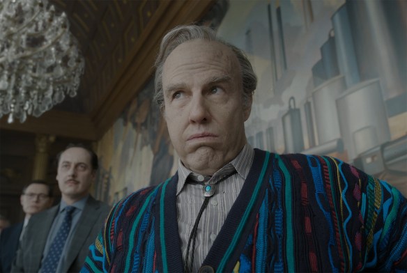 Tome Cruise as Digger in his pyjamas at a presidential meeting.