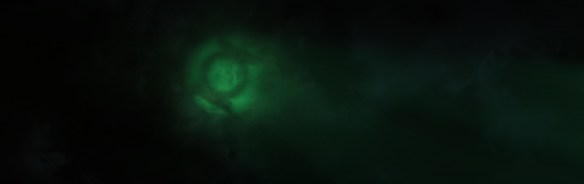 The Green Lanterns logo in the sky. 