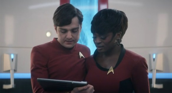 Uhura and Scotty. 