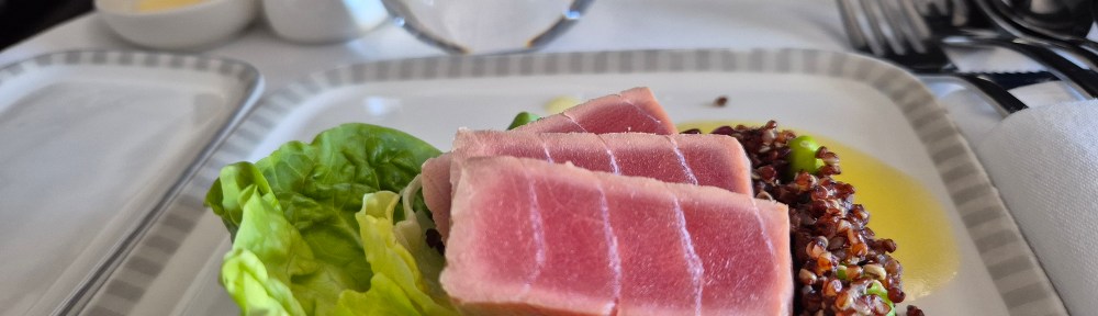 Seared Tuna on a Plane.