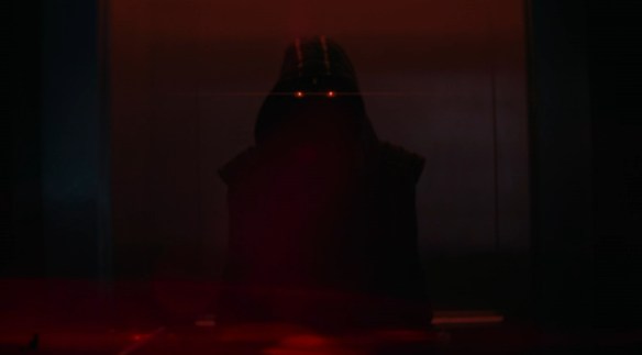 Blackbird emerges from an elevator.