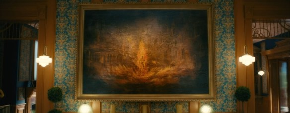 A painting of Vison arising from flames.