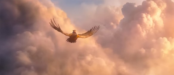 Soaring on the back of an eagle.